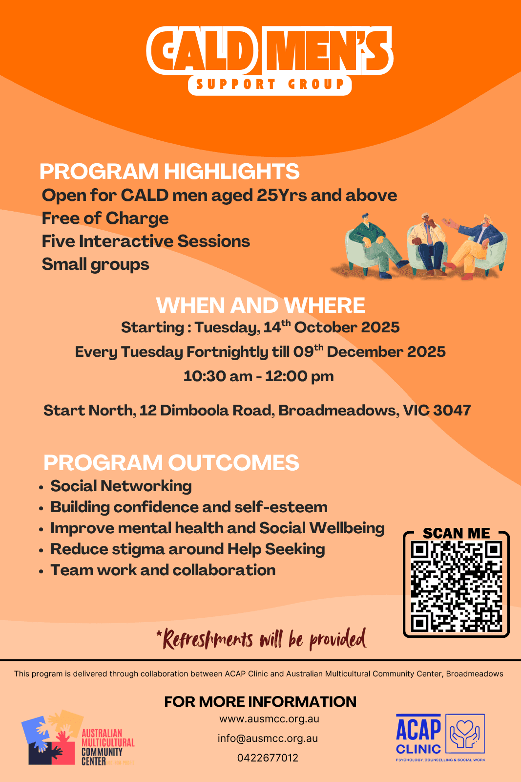 CALD Men’s Support Group flyer