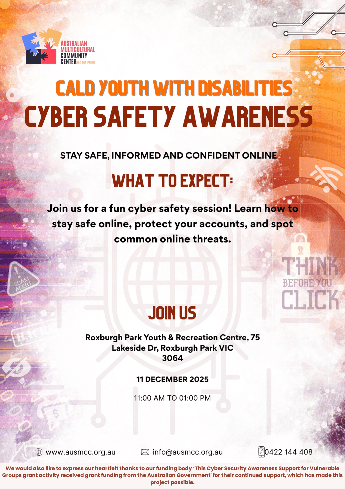 Cyber Safety with CALD Youth with Disability flyer