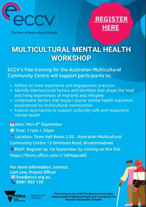 Mental Health & Wellbeing Workshop – ECCV flyer