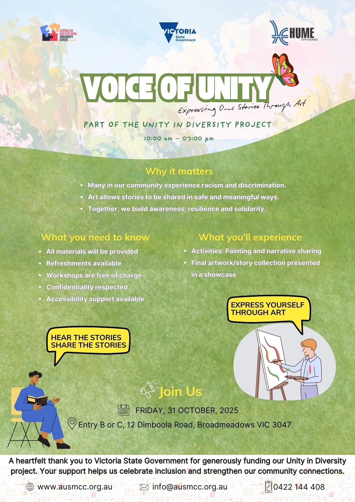 Unity in Diversity: Creative Expression & Anti-Racism Workshop 2 flyer