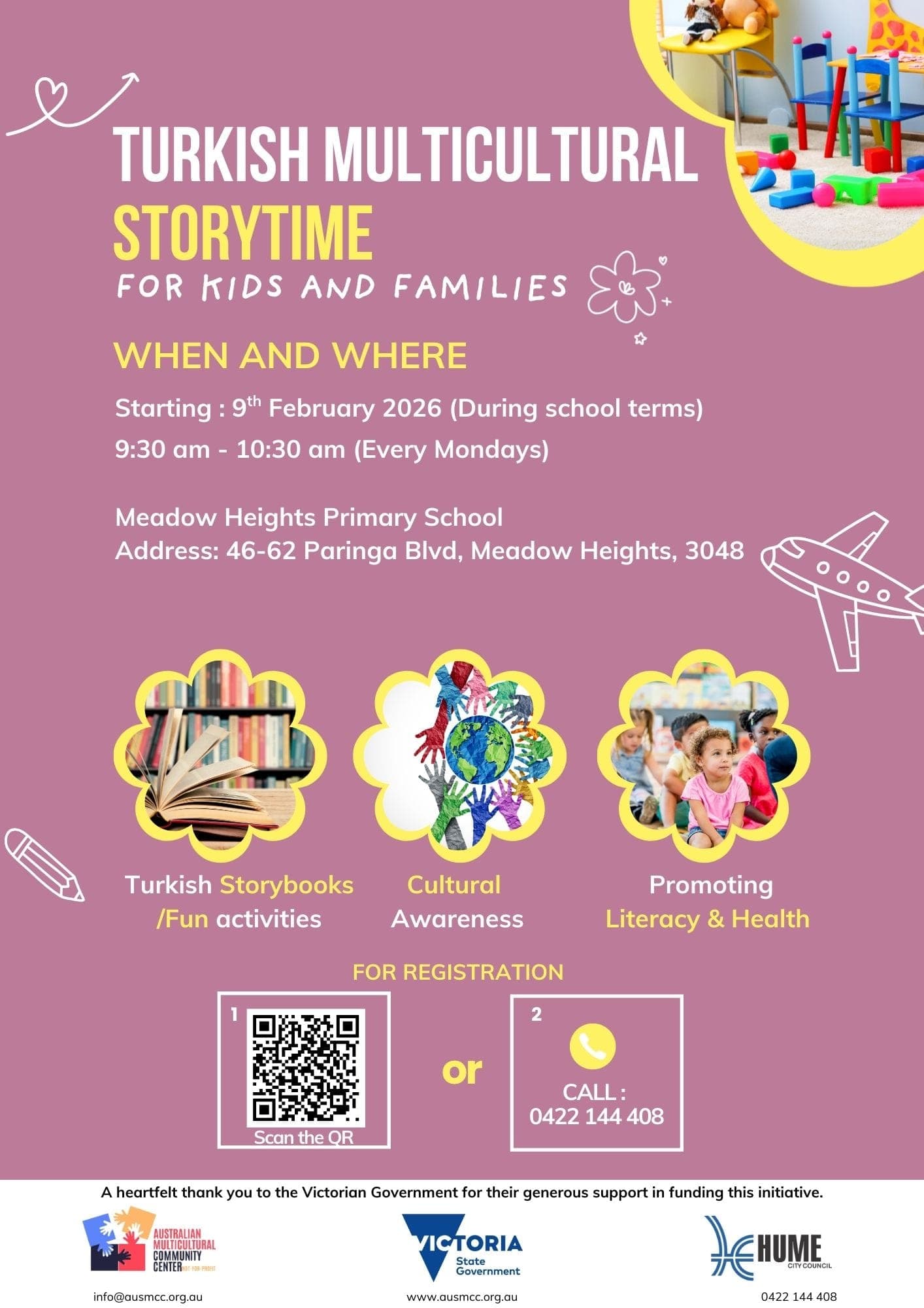 Turkish Multicultural Storytime flyer