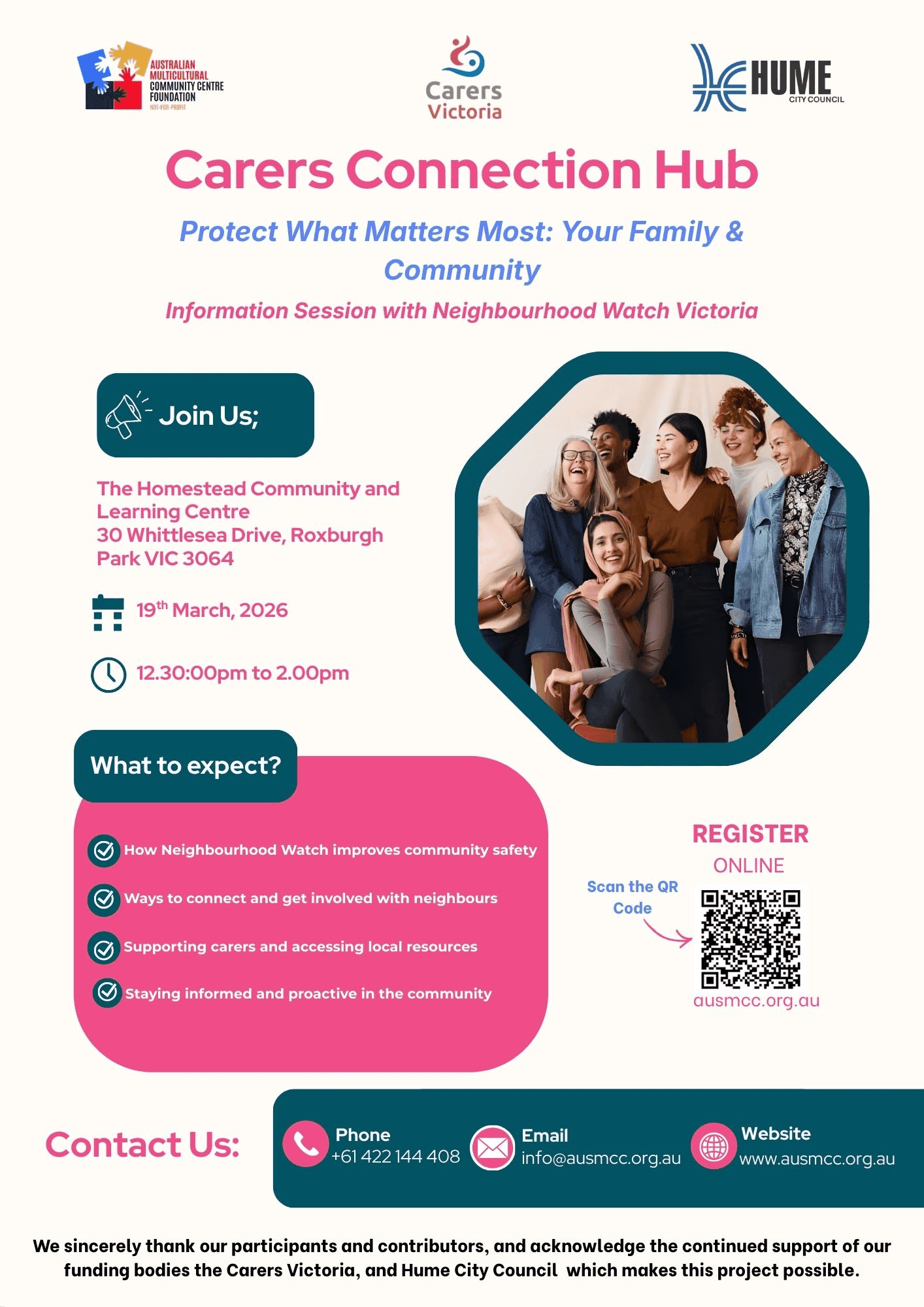 Carers Connection Hub Information Session flyer