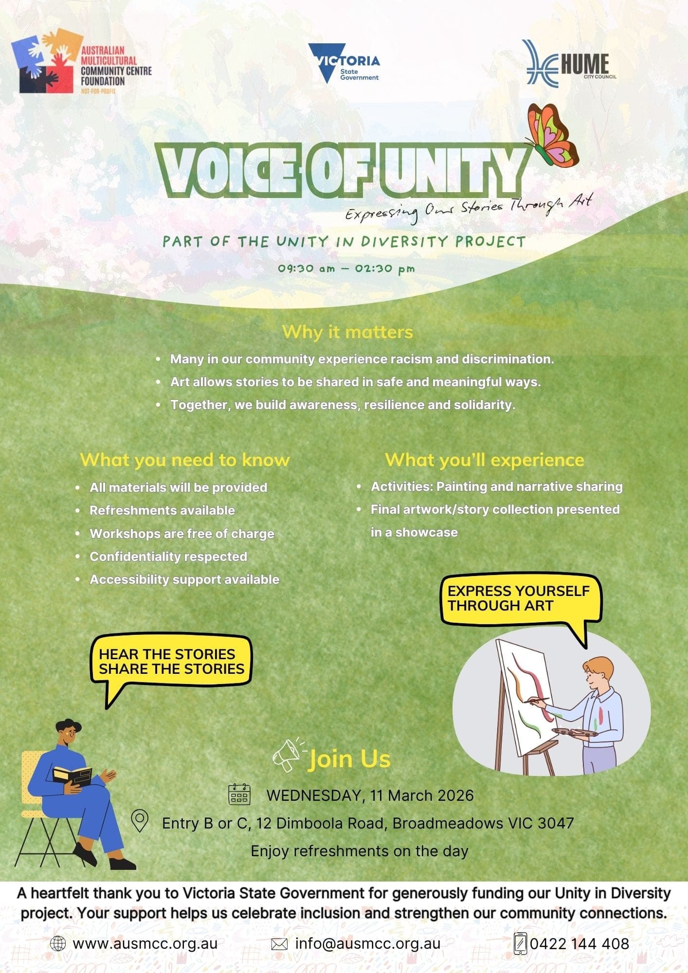 Session 4: Voice of Unity: Creative Expression Arts and storytelling flyer